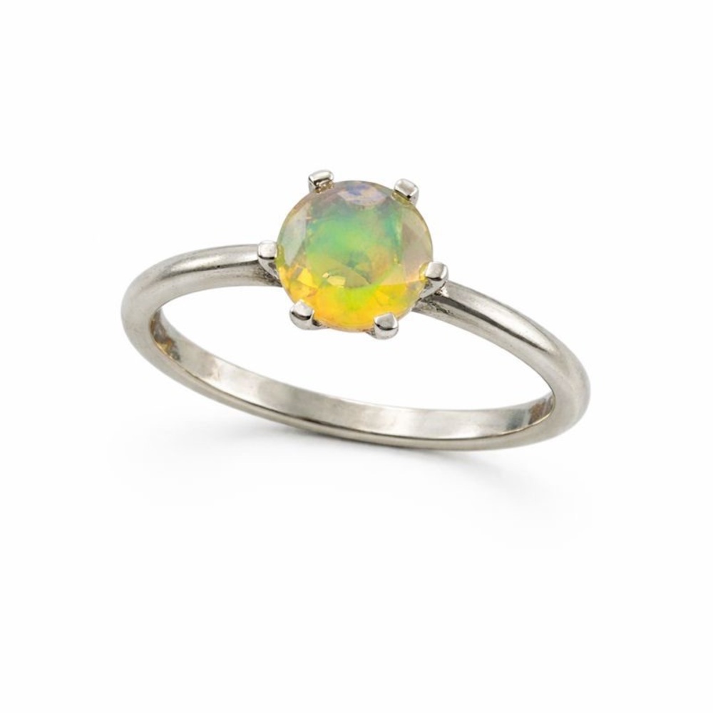 Ethiopian Opal Solitaire Ring - image 1